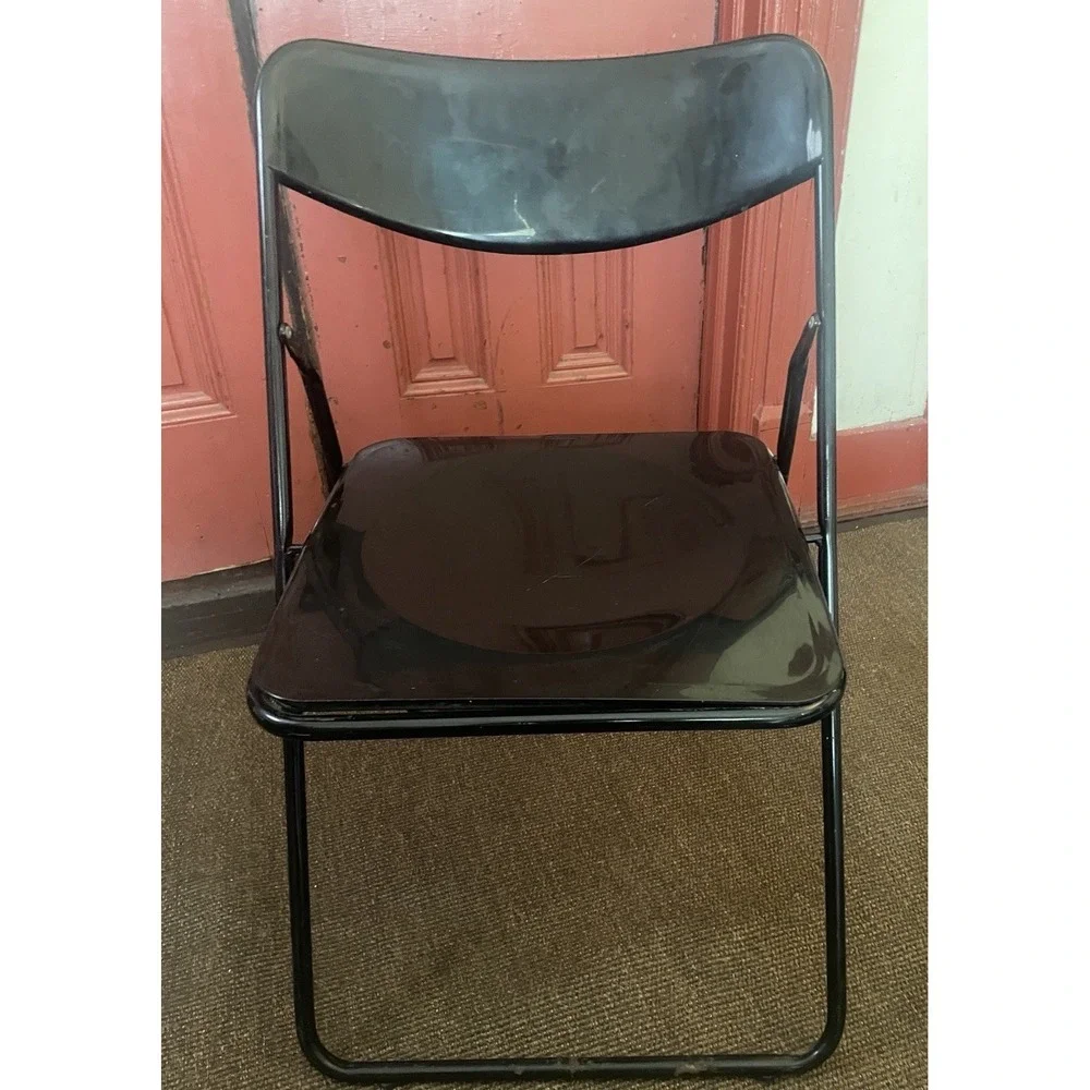 Rare Vintage IKEA Ted Black Folding Chair by Niels Gammelgaard 1970s